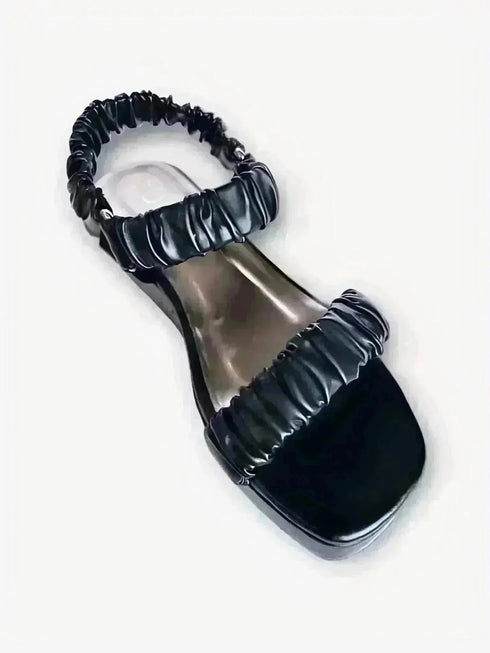Black Ruffled Wedges - cunei